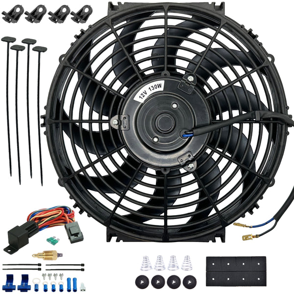 12-13 Inch 130w Electric Radiator Fan Grounding Temperature Switch Kit
