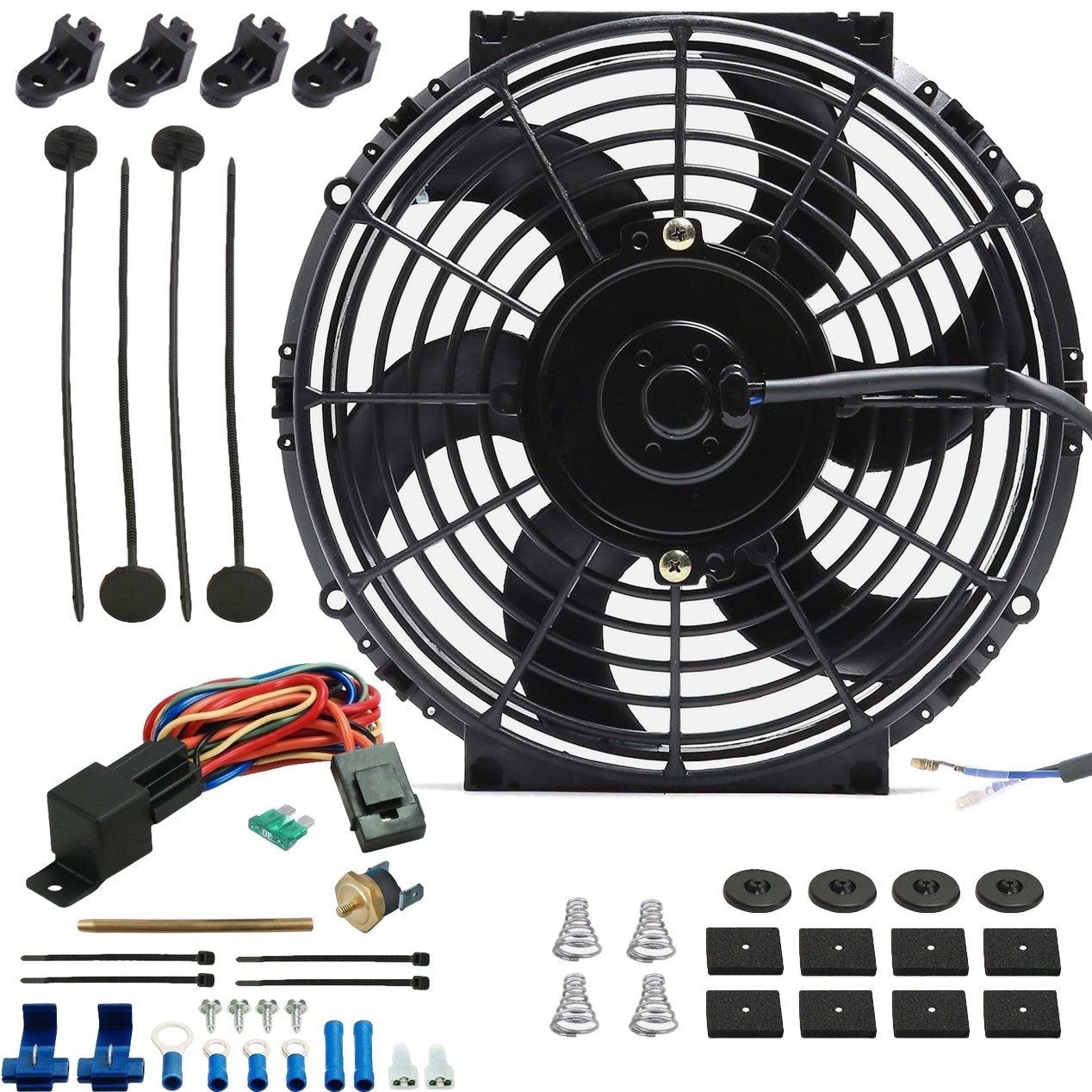 1011 Inch 90w Electric Radiator Fan PushIn Fin Probe Switch Wire Kit