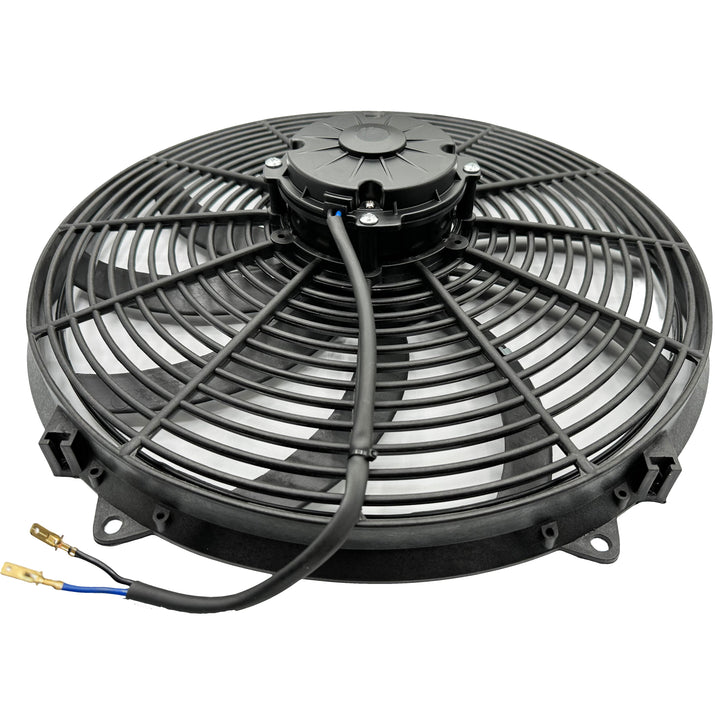 16-17" Inch 180w Motor Electric Cooler Fan In-Line AN Hose Fitting Thermostat Temperature Switch Wiring Kit - American Volt