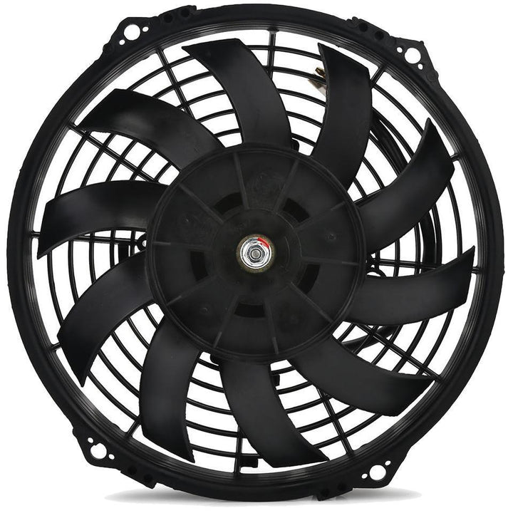 34 Row Engine Transmission Oil Cooler 9" Inch Electric Cooling Fan Fin Thermostat Temperature Switch Kit - American Volt