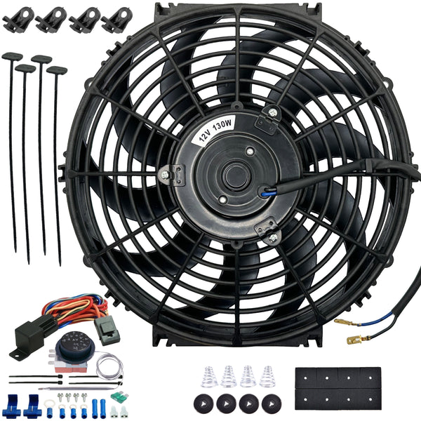 12-13 Inch 130w Electric Radiator Fan Adjustable Temperature Controller Kit