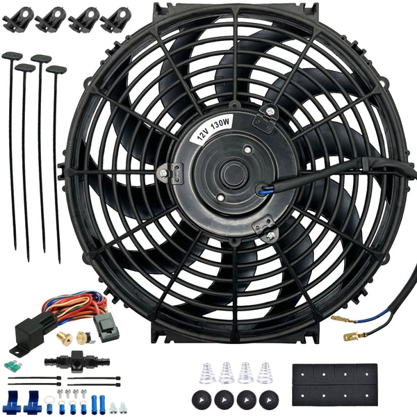 12-13 Inch 130w Motor Electric Fan In-Hose Thermostat Switch Wiring Kit