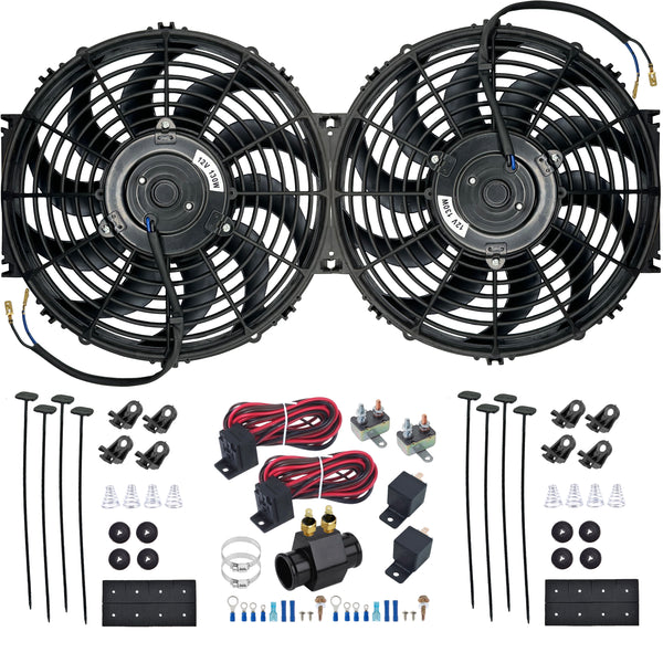 Kit de commutateur de température de ventilateur électrique à 2 étages, radiateur ID de 1.5 pouces, dans le tuyau