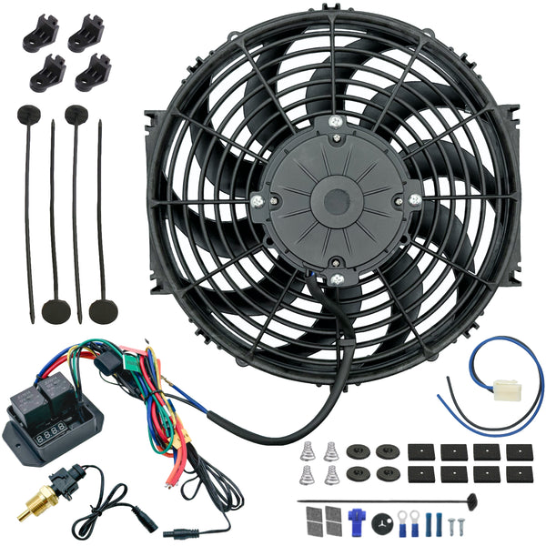 12-13 Inch 180w Electric Fan Digital Adjustable Thermostat Temp Switch Wire Kit