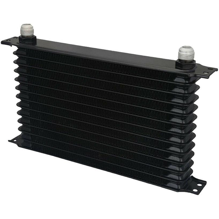 13 Row Engine Transmission Oil Cooler 6" Electric Fan In-Line AN Fitting Thermostat Temp Switch Kit - American Volt