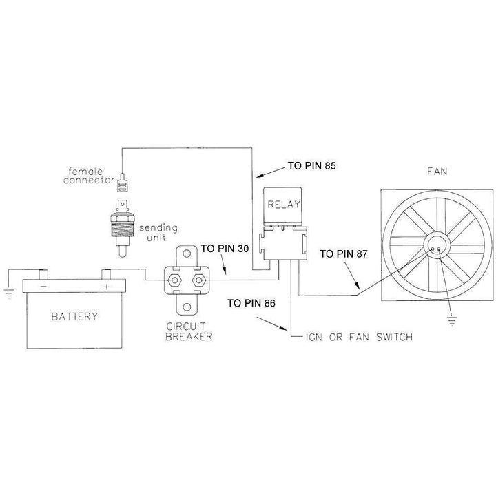 140'F-210'F Electric Radiator Fan Thermostat Relay Wiring Temp Switch Kit 1/8" 1/4" 3/8" 1/2" Inch NPT Probe - American Volt