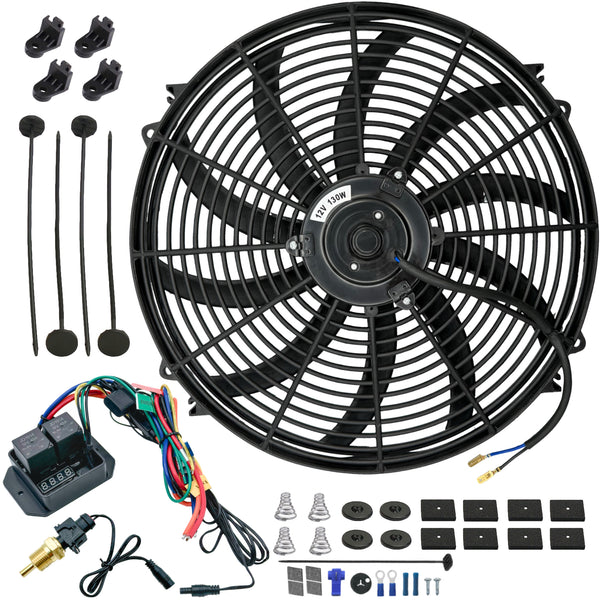 16-17 Inch 130w Electric Fans Digital Adjustable Thermostat Temp Switch Wire Kit