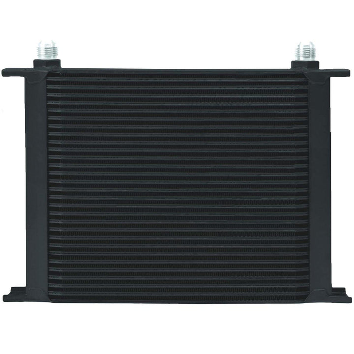 30 Row Engine Transmission Oil Cooler 9" Electric Fan In-Line AN Fitting Thermostat Temp Switch Kit - American Volt