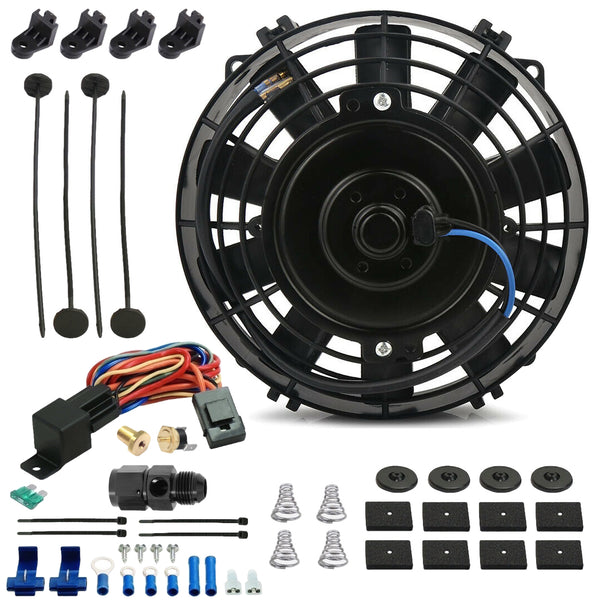 6 Inch 90w Electric Transmission Oil Cooler Fan Hose End Thermostat Switch Kit