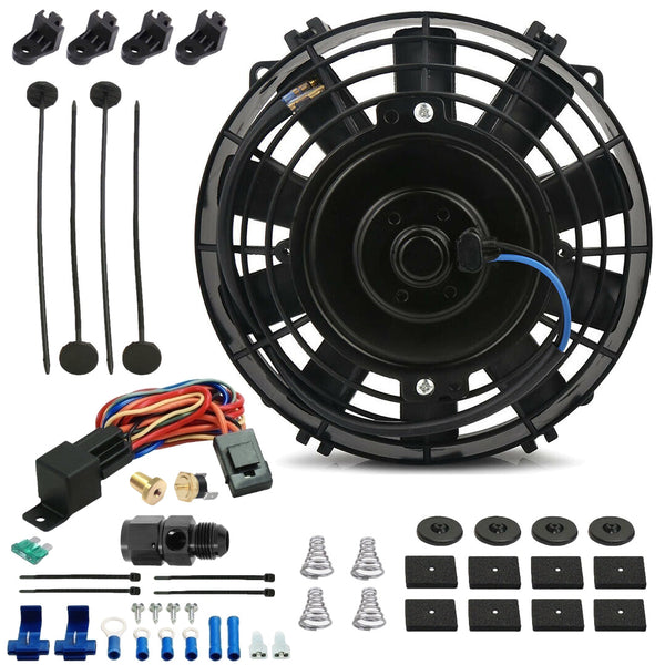 Refroidisseur d'huile de Transmission électrique, 7-8 pouces, 90w, interrupteur de température d'extrémité de tuyau de ventilateur