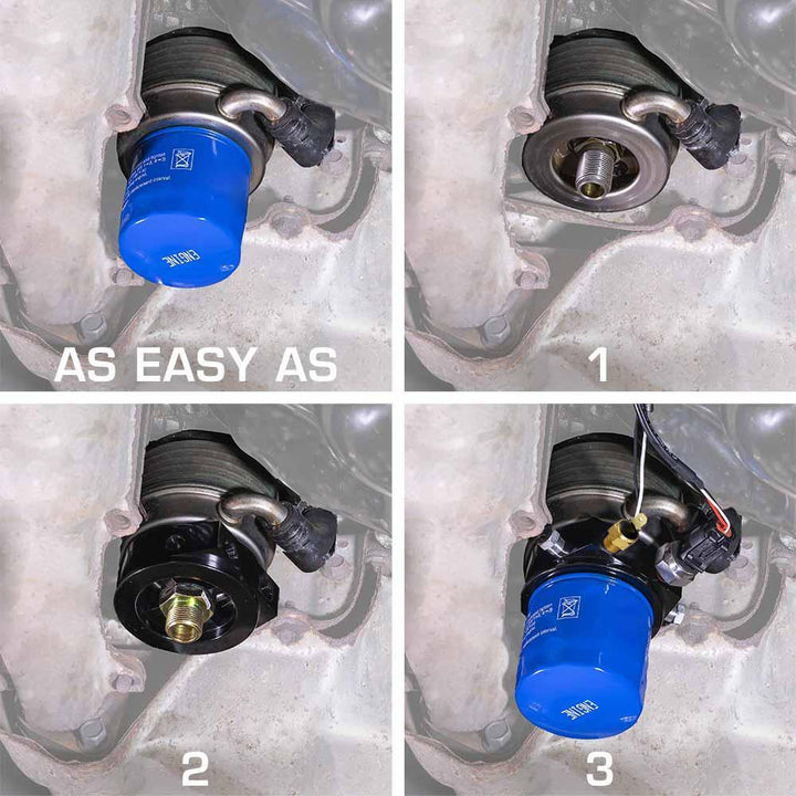 Oil Filter M20 x 1.5" & 3/4" UNF 16 Sandwich Plate Adapter In-Line 1/8" NPT Temperature Thermostat Sensor Switch Kit - American Volt