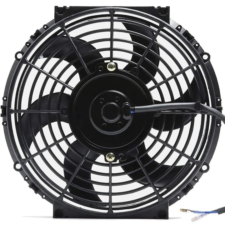 10-11" Inch Electric Cooling Fan 12 Volt Push-In Radiator Fin Probe Thermostat Switch Kit - American Volt