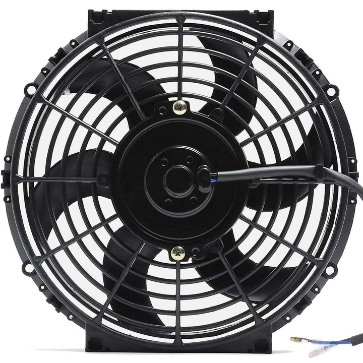 10-11" Inch Electric Cooling Fan 12 Volt Push-In Radiator Fin Probe Thermostat Switch Kit - American Volt