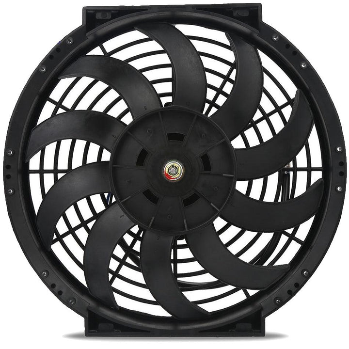 12-13" Inch 180w Electric Cooling Fan 12 Volt Push-In Radiator Fin Probe Thermostat Temp Switch Kit - American Volt