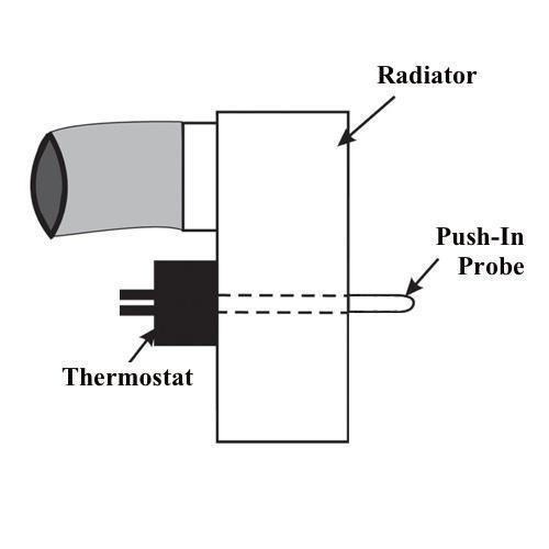 140'F-210'F Automotive Electric Fan Thermostat Push-In Radiator Fin Temperature Probe Fuse Wiring Kit - American Volt