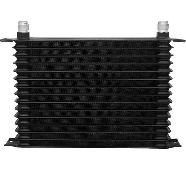 15 Row Heavy Duty Aluminum Auto Engine Transmission Oil Cooler Kit AN Universal Hose Fittings - American Volt