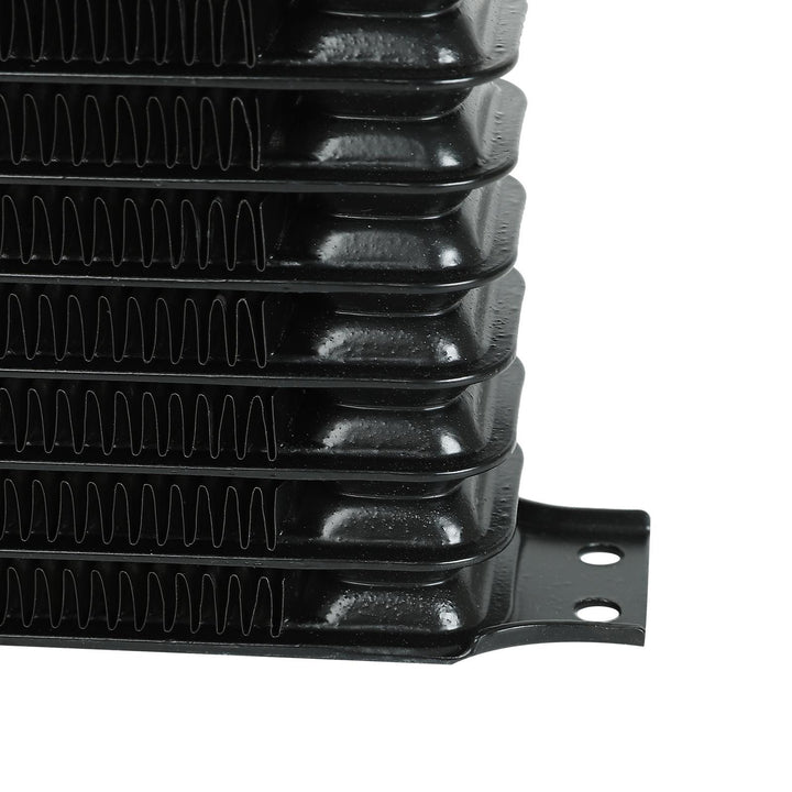 15 Row Engine Transmission Oil Cooler 8" Electric Fan In-Line AN Fitting Thermostat Temp Switch Kit - American Volt