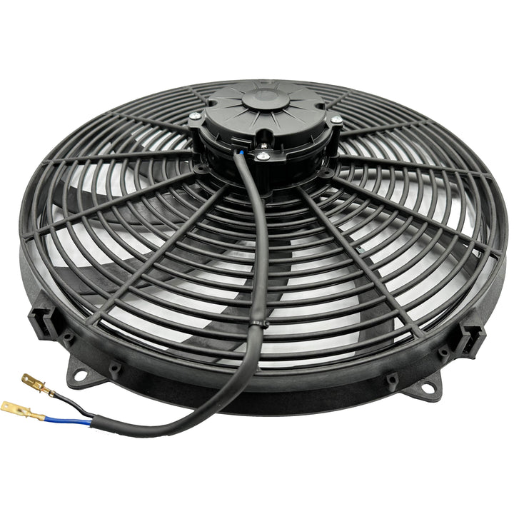 16-17" Inch 180w Electric Radiator Cooling Fan Thread-In Probe Thermostat Temperature Switch Wire Kit - American Volt