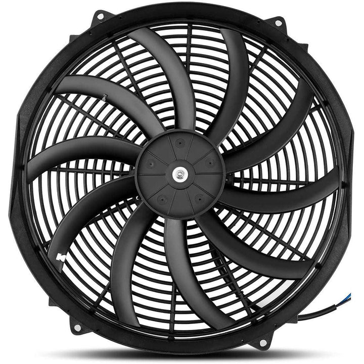 16-17" Inch Electric 12 Volt Engine Radiator Cooling Fan Upgraded 130W Motor Best CFM Reversible - American Volt