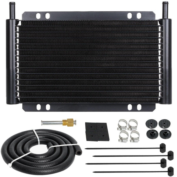 17 Row Small Medium Duty Car Truck SUV RV Towing Aluminum Engine Transmission Oil Cooler Kit - American Volt