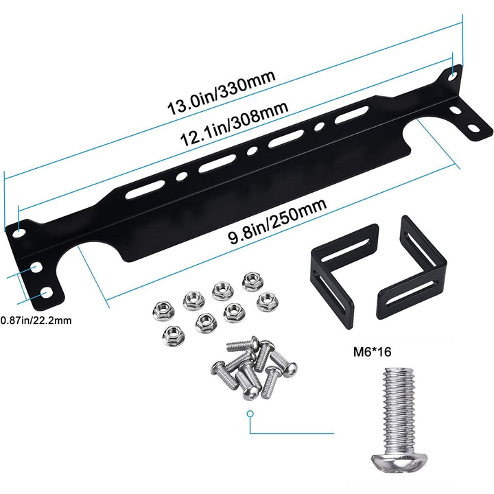 330mm/13 inch Black Aluminum Alloy Engine Transmission Oil Cooler Mounting Bracket Kit - American Volt