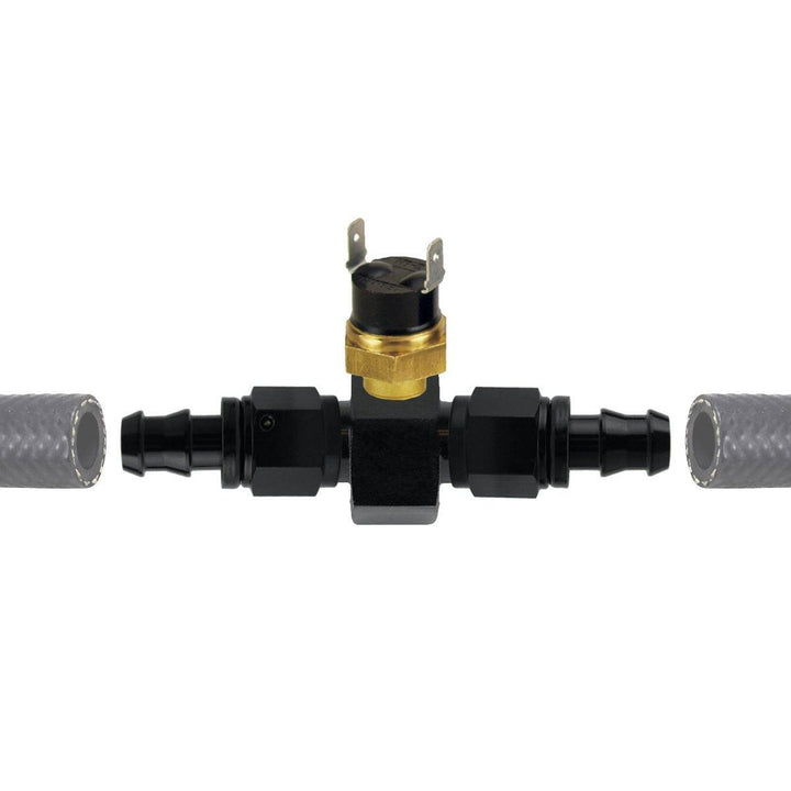 34 Row Engine Transmission Oil Cooler 9" Electric Fan In-Line AN Fitting Thermostat Temp Switch Kit - American Volt