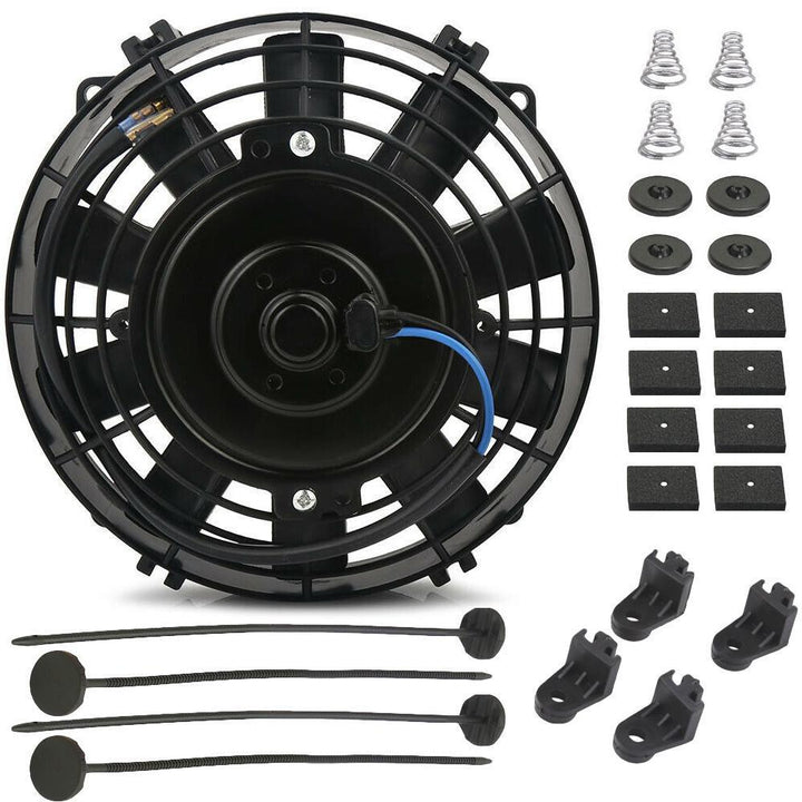 6 Row Engine Transmission Oil Cooler Kit 6" Inch Electric Fan 6AN In-Line Thermostat Kit - American Volt