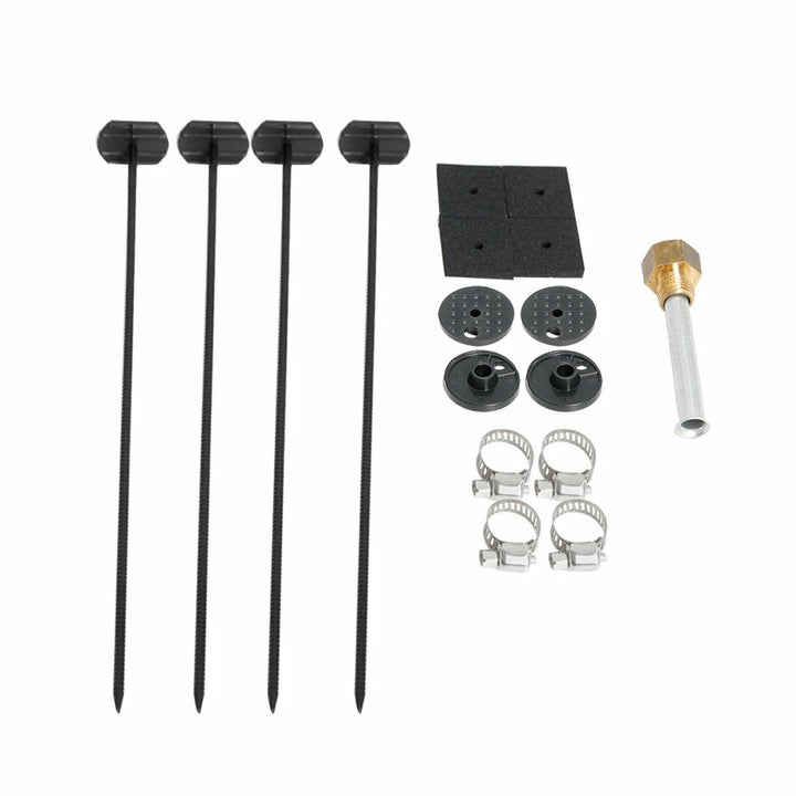8 Pass Black Aluminum Medium Duty Towing Engine Transmission Oil Cooler 3/8" Hose Lines Kit - American Volt