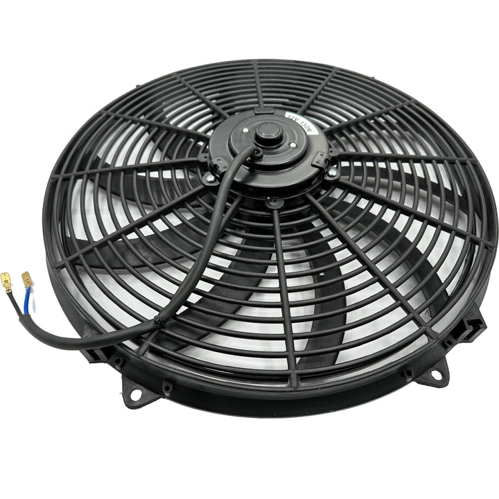 Dual 16-17" Inch 130w Electric Radiator Cooling Fans Grounding Thermostat Temp Switch Wiring Kit - American Volt