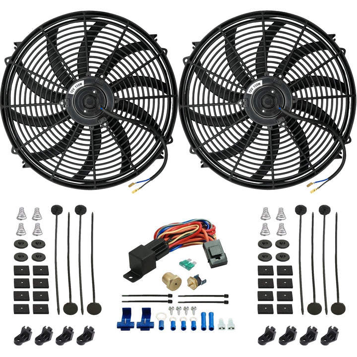 Universal 16 Electric Radiator Cooling Fan High CFM Thermostat Universal 16 Electric Radiator Cooling Fan High CFM Thermostat