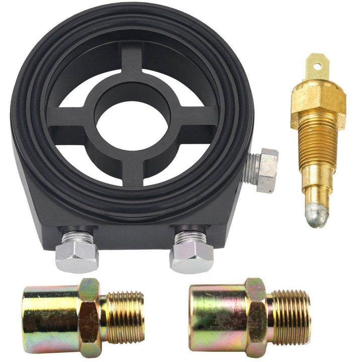 Oil Filter M20 x 1.5" & 3/4" UNF 16 Sandwich Plate Adapter In-Line 1/8" NPT Temperature Thermostat Sensor Switch Kit - American Volt