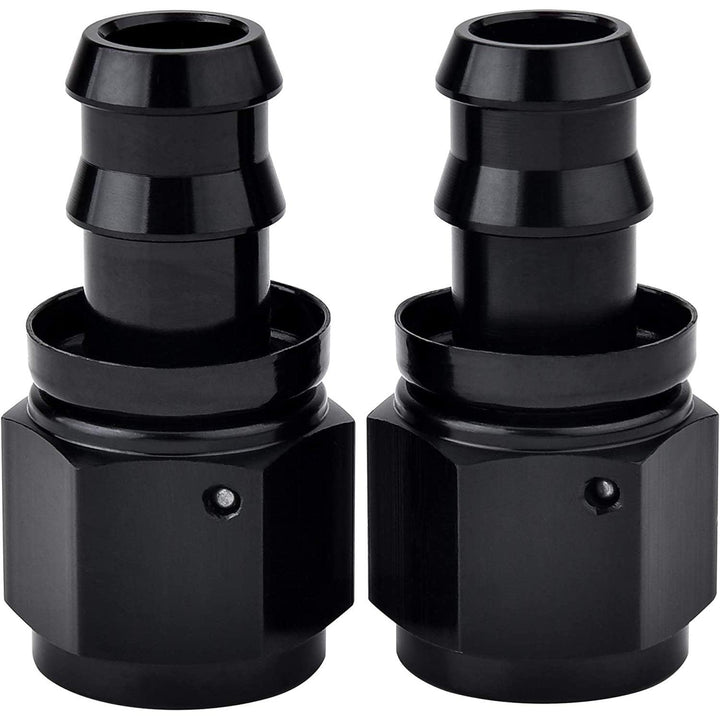Straight 0 Degree 2 Pack Engine Transmission Oil Cooler In-Line Hose End Push-On Barbed Lock Fittings - American Volt