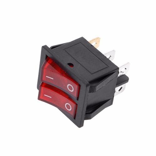 Automotive Manual Rocker Toggle Switch 20A 125V 3-6 Pin Red Lighted Single Dual Electric Fan - American Volt