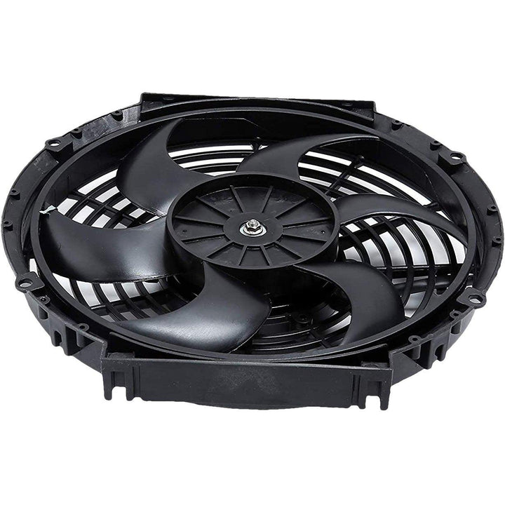 Dual 10-11" Inch Automotive Electric Radiator Cooling Fans Push-In Fin Probe Thermostat Temp Switch Kit - American Volt