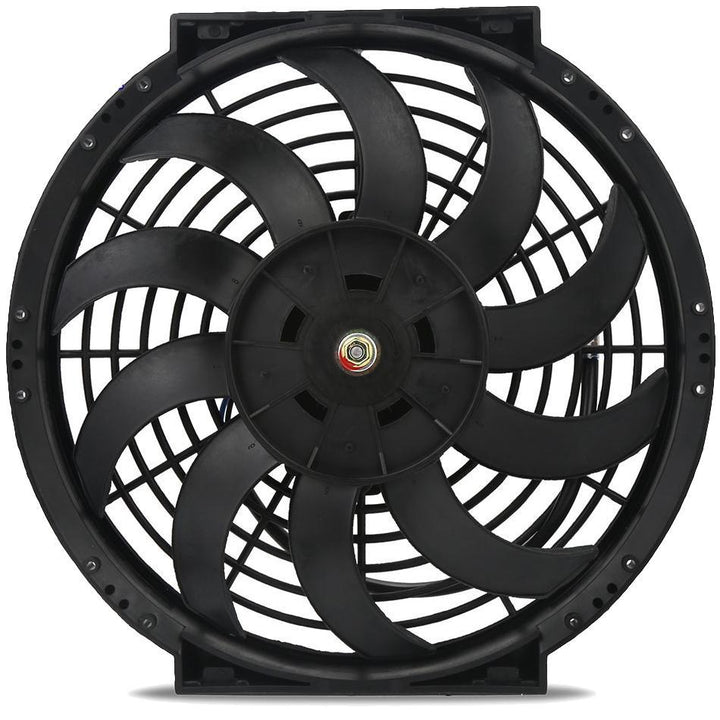Dual 12-13" Inch 130w Electric Engine Radiator Cooling Fans In-Hose AN Fitting Thermostat Temp Switch Kit - American Volt