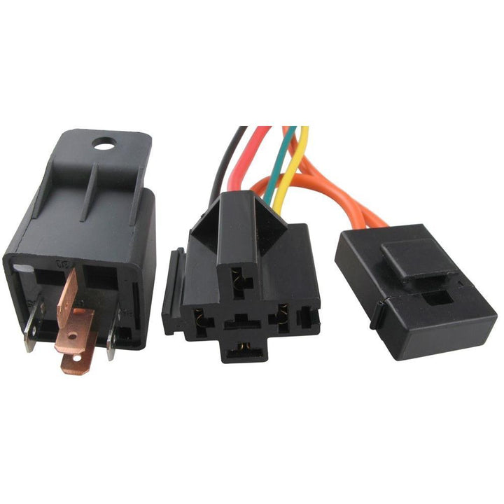 Dual Electric Fan Automotive Engine Cooling Thermostat Switch Relay In-Line Fuse Wiring Harness Kit - American Volt