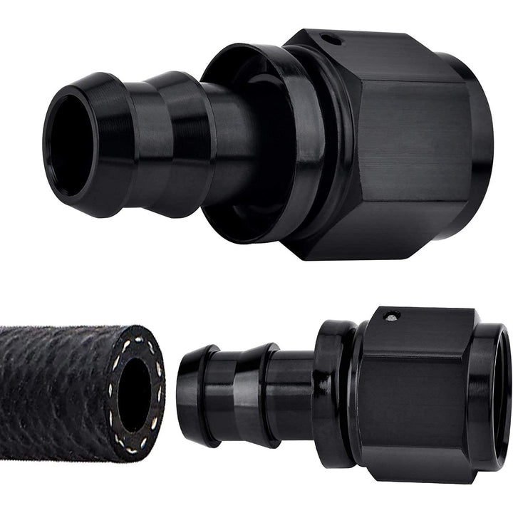Straight 0 Degree 2 Pack Engine Transmission Oil Cooler In-Line Hose End Push-On Barbed Lock Fittings - American Volt